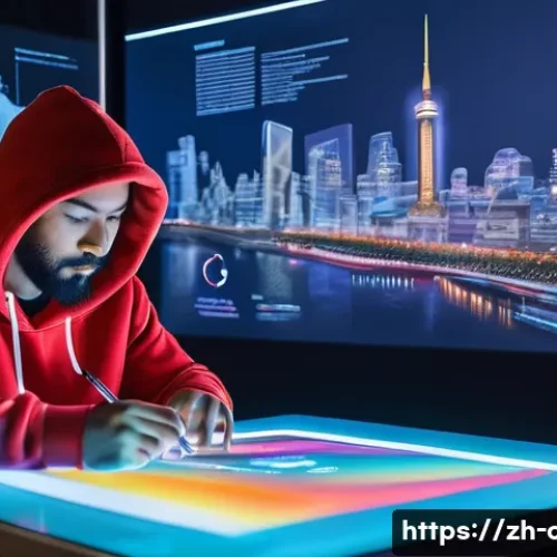 문화예술사 직업군의 고용 안정성 - **Digital Artist's Global Canvas**
    A vibrant, medium shot of a young, diverse digital artist, ap...