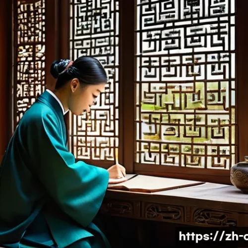 문화예술사와 문화기획의 차이 - A refined academic scholar in a traditional library setting, surrounded by ancient Chinese texts and...