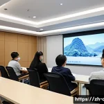 문화예술사 자격증 갱신 절차 - A professional setting of a cultural arts certificate renewal workshop in modern China, showing a di...