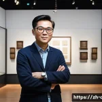 문화예술사 자격증 취득 후 진로 - A professional museum curator in a modern exhibition hall, arranging historical artifacts and ancien...